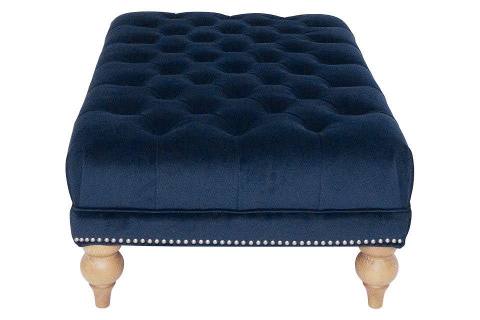 Notting Hill - Blue Velvet Footstool