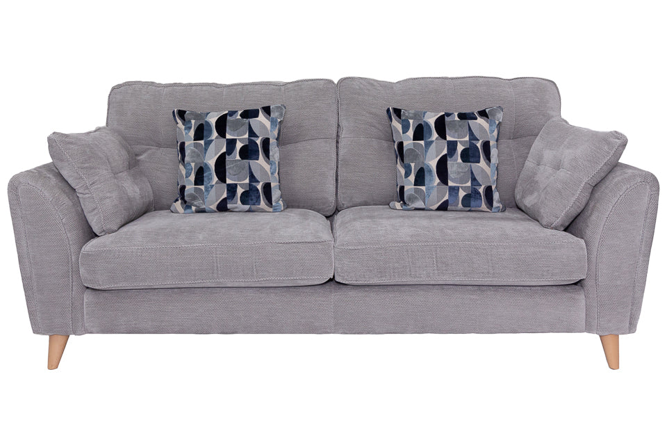 Oceana - Grey Fabric 4 Seater Sofa