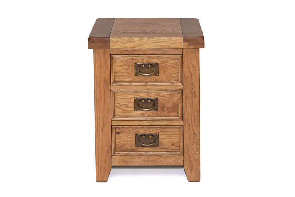 Odeon - Oak 3 Drawer Bedside Locker