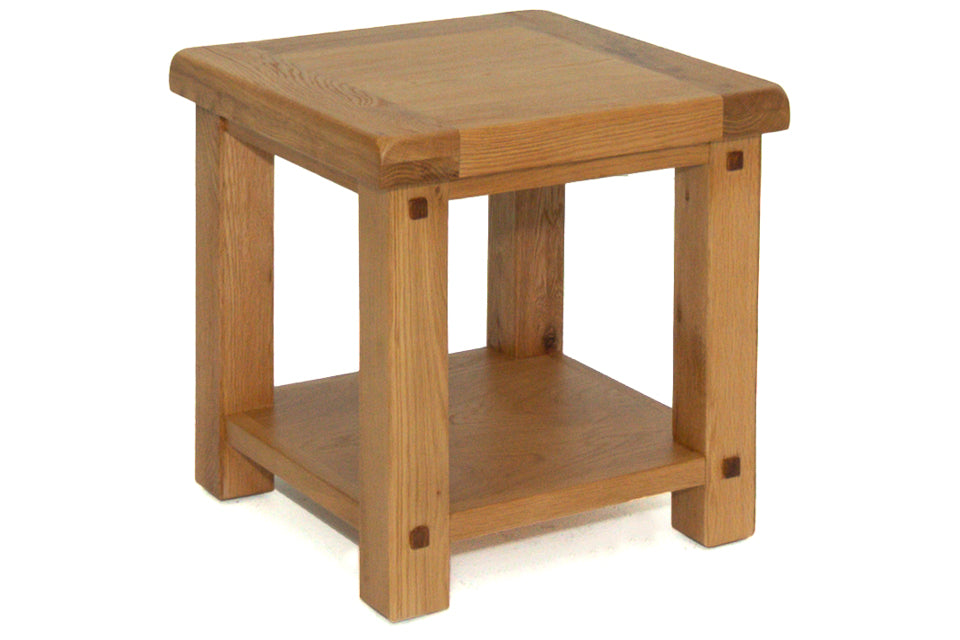 Oak Lamp Table with shelf