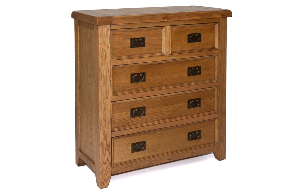 Odeon Oak 5 Drawer Drawer Tall Chest
