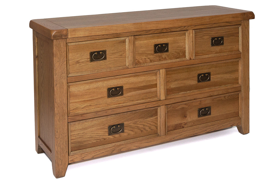 Odeon Oak 7 Drawer Dresser Chest