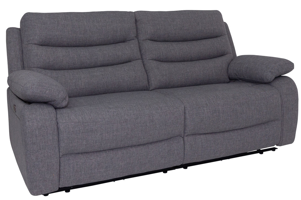 Portland - Grey Fabric 2.5 Seater Power Recliner Sofa