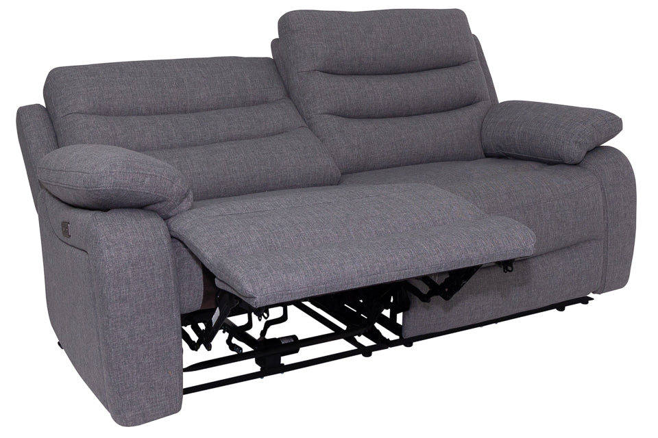 Portland - Grey Fabric 2.5 Seater Power Recliner Sofa