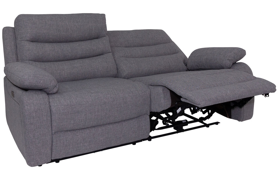 Portland - Grey Fabric 2.5 Seater Power Recliner Sofa