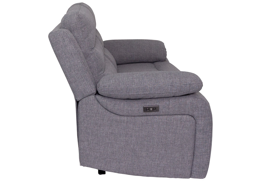 Portland - Grey Fabric 2 Seater Power Recliner Sofa