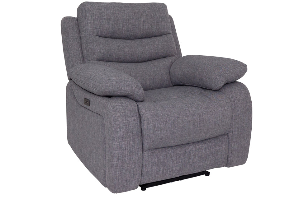 Portland - Grey Fabric Power Recliner Chair