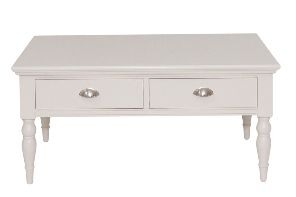 Priya - Cream Coffee Table With 2 Drawers