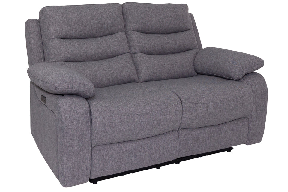 Portland Grey Fabric 2 Seater Power Recliner