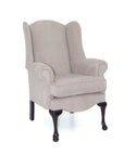 Queen Anne Grey Fabric Accent Armchair