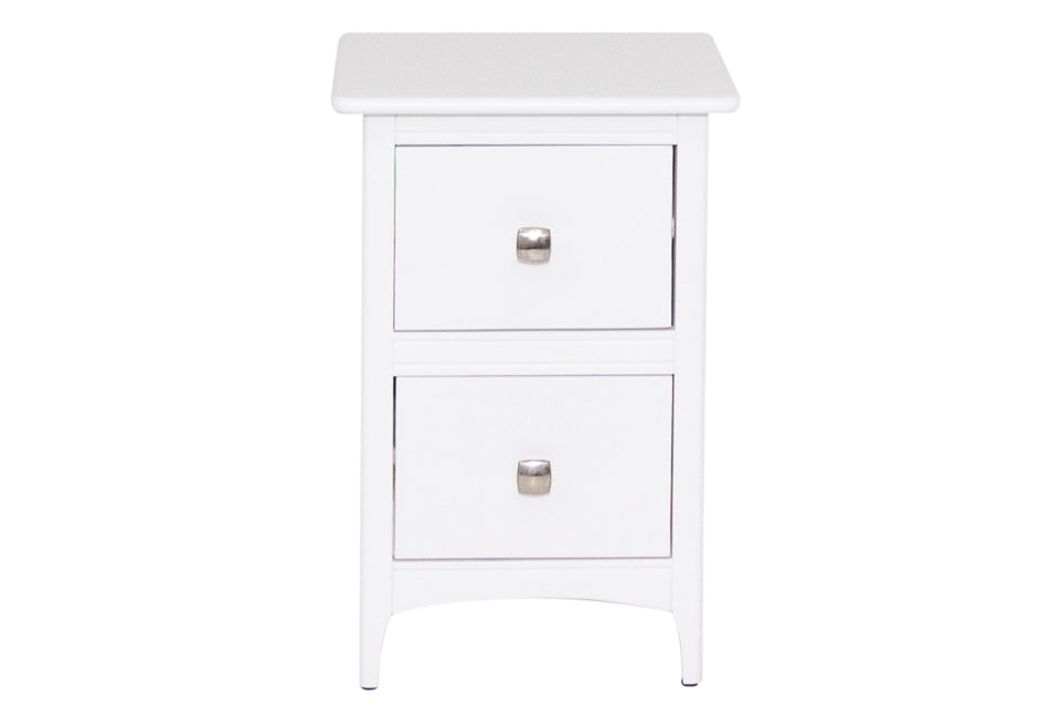 Roberto - White 2 Drawer Bedside Locker