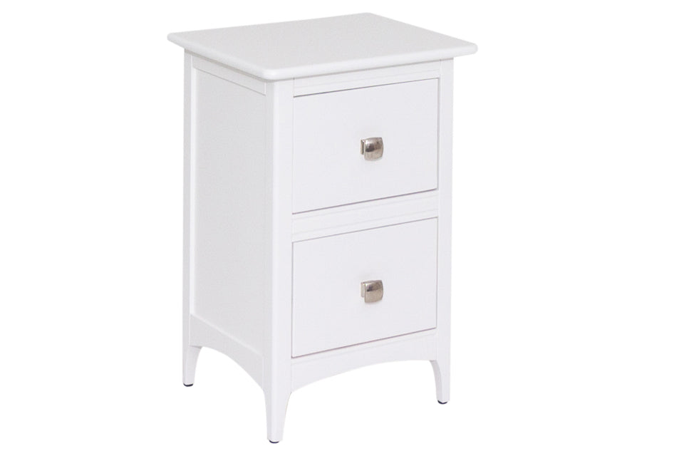 Roberto - White 2 Drawer Bedside Locker