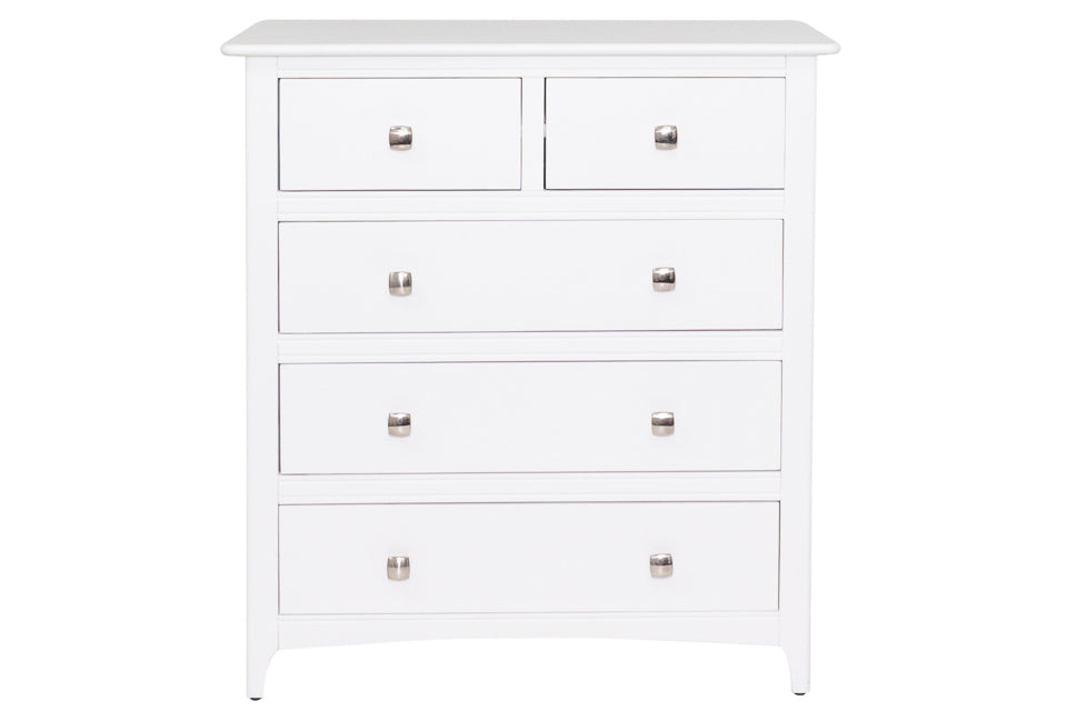 Roberto - White 5 Drawer Chest Of Drawers