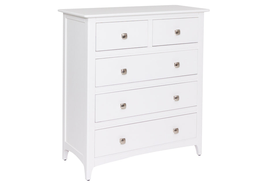 Roberto - White 5 Drawer Chest Of Drawers