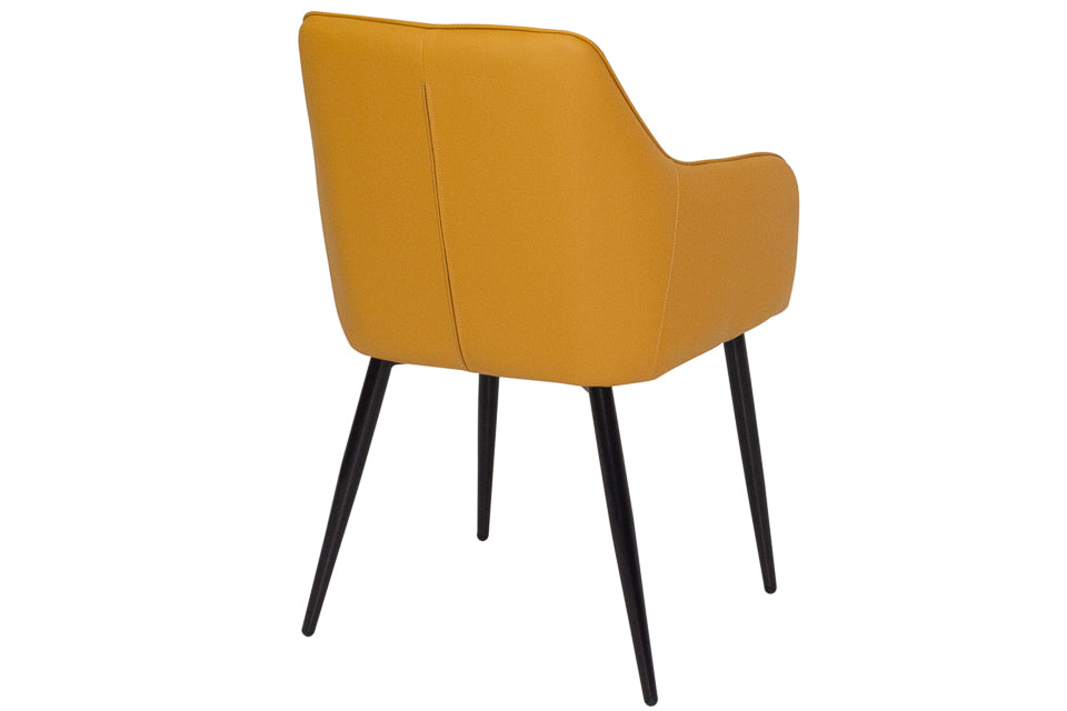 Sara - Yellow Faux Leather And Metal Dining Chair
