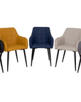 Sara - Yellow Faux Leather And Metal Dining Chair