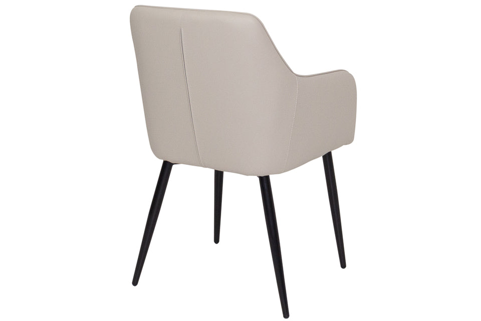 Sara - Taupe Faux Leather And Metal Dining Chair