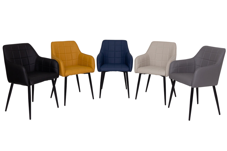 Sara - Taupe Faux Leather And Metal Dining Chair