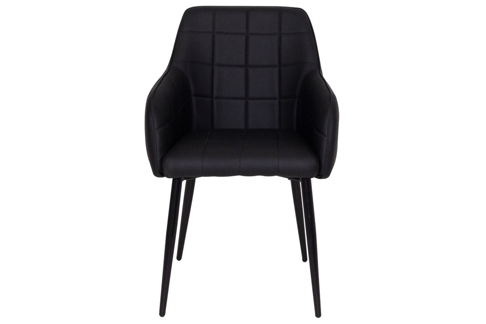 Sara - Black Faux Leather And Metal Dining Chair