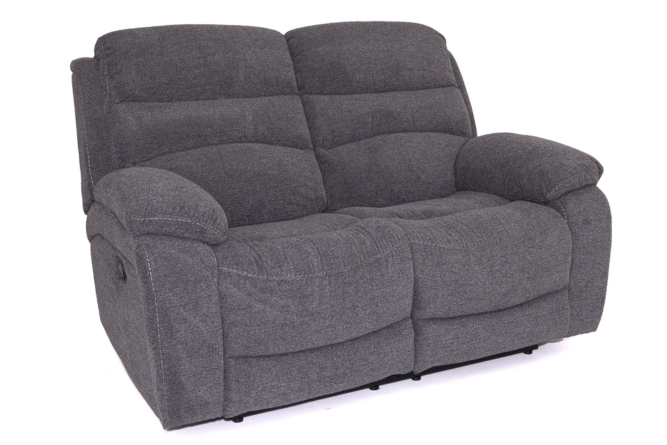 Seville - Grey Fabric 2 Seater Recliner Sofa