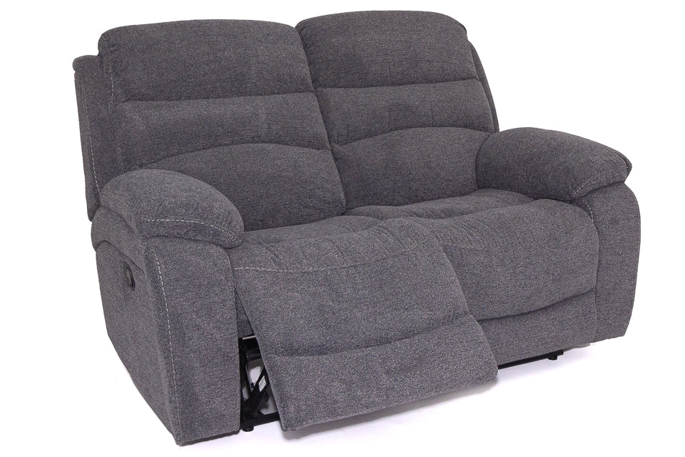 Seville - Grey Fabric 2 Seater Recliner Sofa