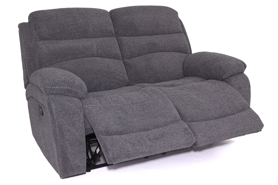 Seville - Grey Fabric 2 Seater Recliner Sofa