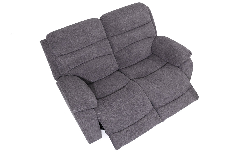 Seville - Grey Fabric 2 Seater Recliner Sofa