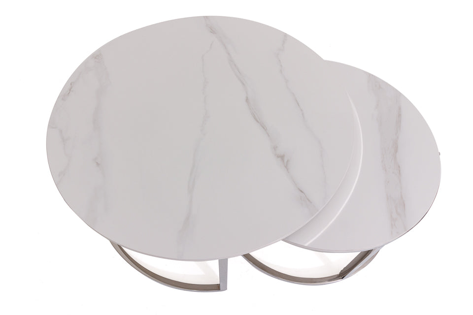 Shilo - White Pura Stone Set Of 2 Coffee Table