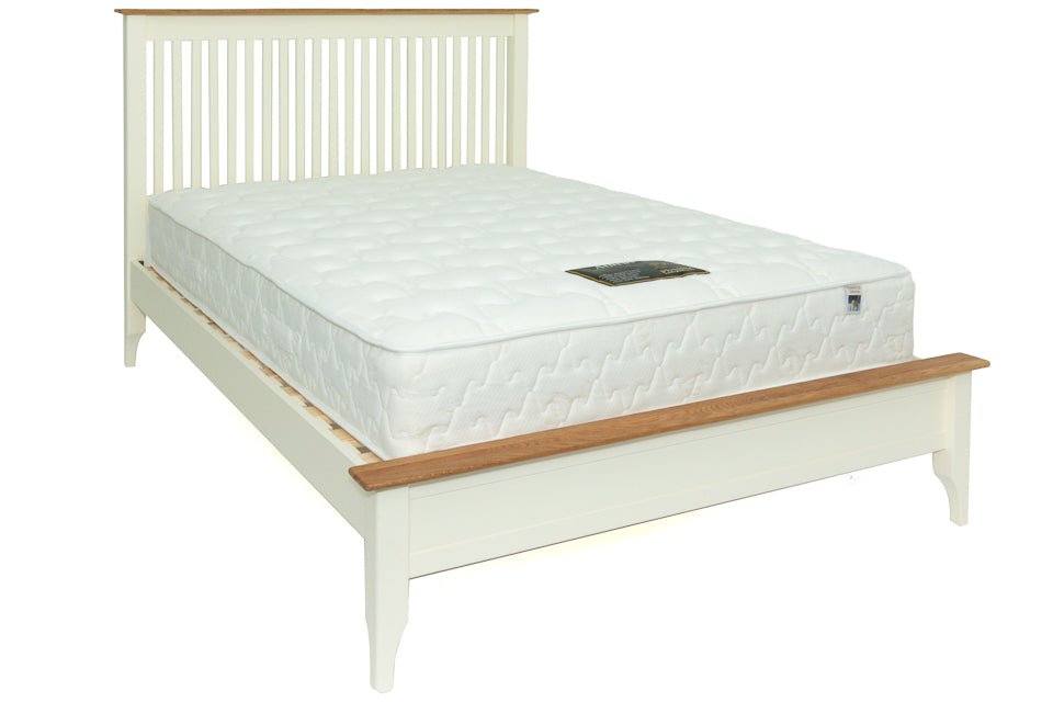 Sicily - Cream And Oak 4Ft6In Double Bed Frame