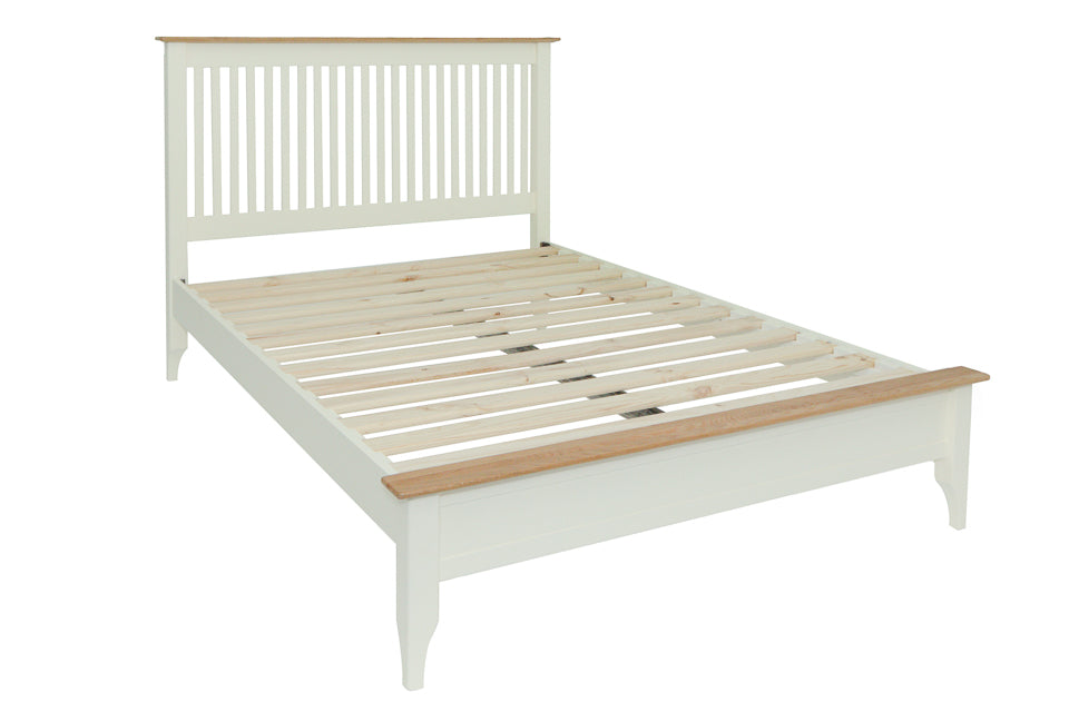 Sicily - Cream And Oak 4Ft6In Double Bed Frame