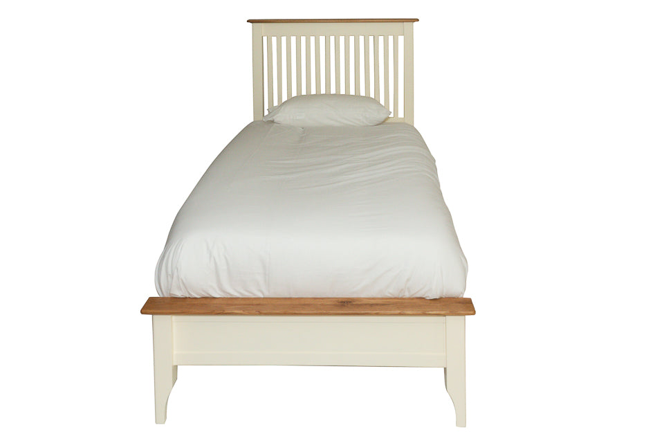 Sicily - Cream And Oak 3Ft Single Bed Frame
