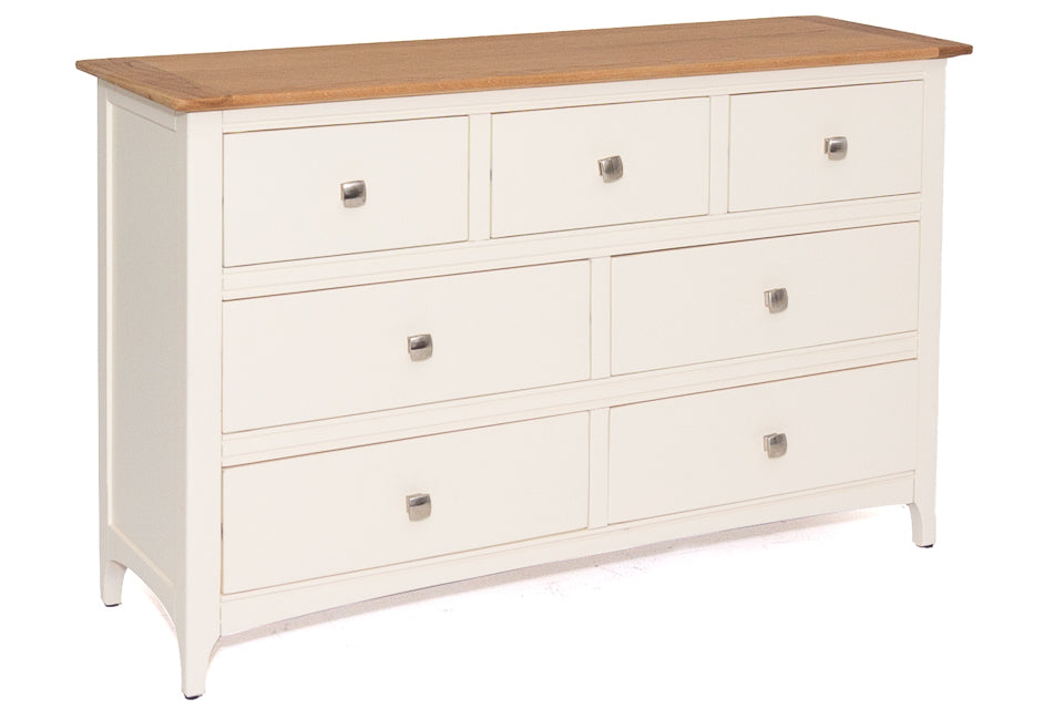 Sicily - Cream And Oak 7 Drawer Chest Of Drawers