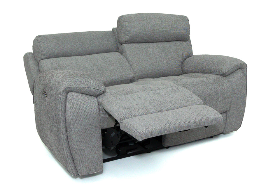 Supreme - Grey Fabric 2 Seater Power Recliner Sofa With Electric Headrest