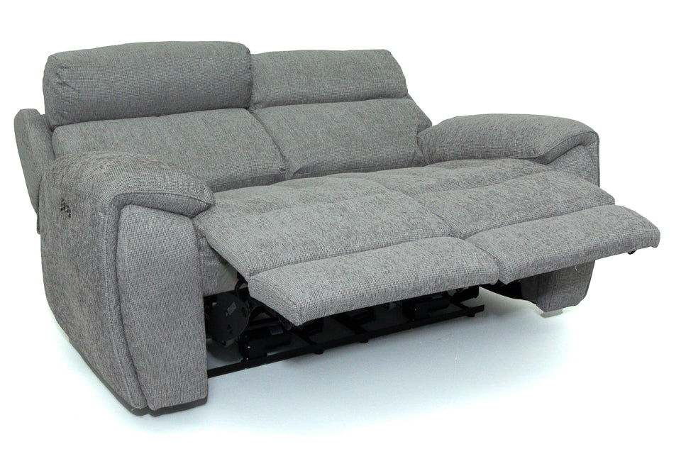 Supreme - Grey Fabric 2 Seater Power Recliner Sofa With Electric Headrest