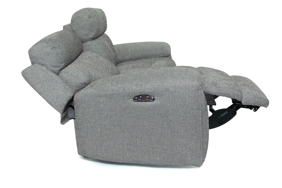 Supreme - Grey Fabric 2 Seater Power Recliner Sofa With Electric Headrest