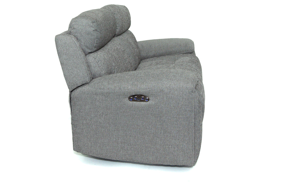 Supreme - Grey Fabric 2 Seater Power Recliner Sofa With Electric Headrest