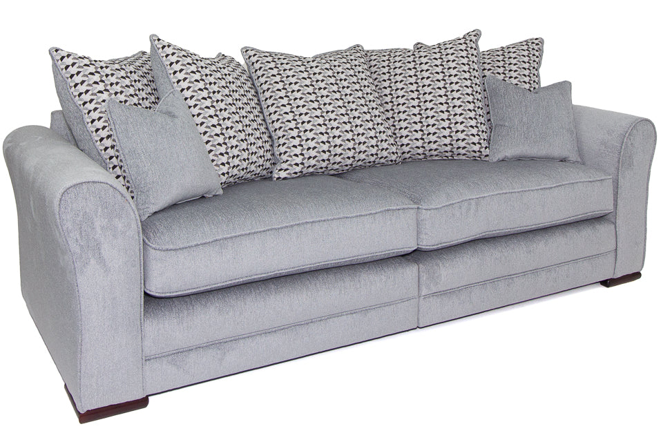 Santorini grey Fabric 4 Seater Sofa