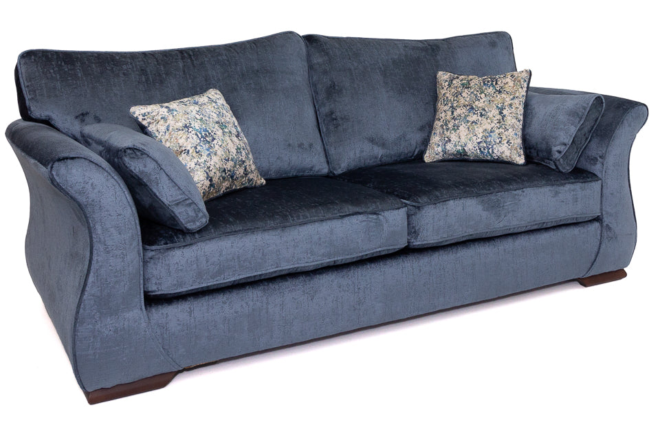 Serenity Navy Blue Fabric 4 Seater Sofa