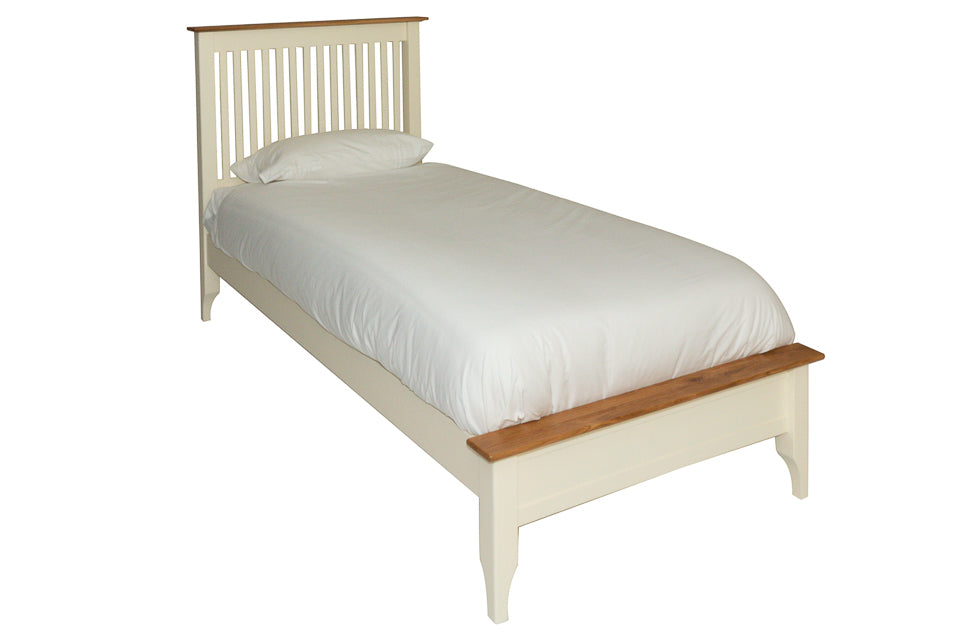 Sicily Cream And Oak 3 foot Single Bed Frame