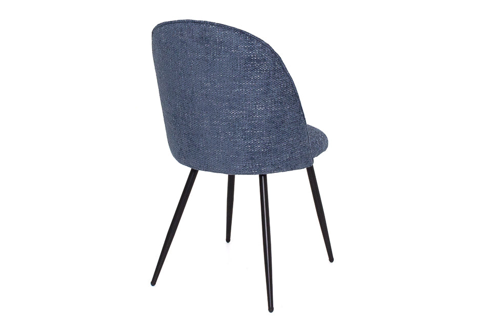 Torrance - Blue Fabric And Metal Dining Chair