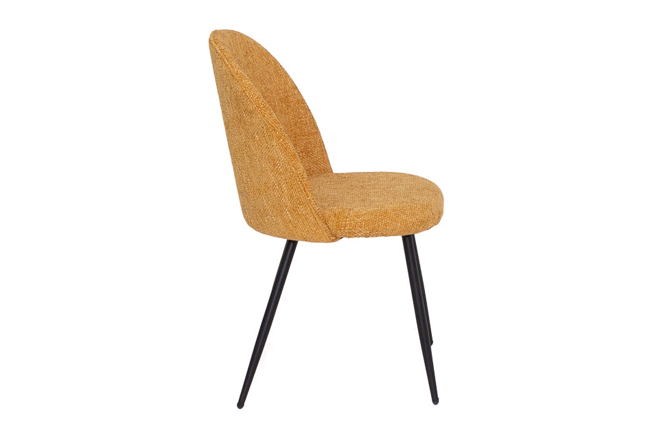 Torrance - Yellow Fabric And Metal Dining Chair