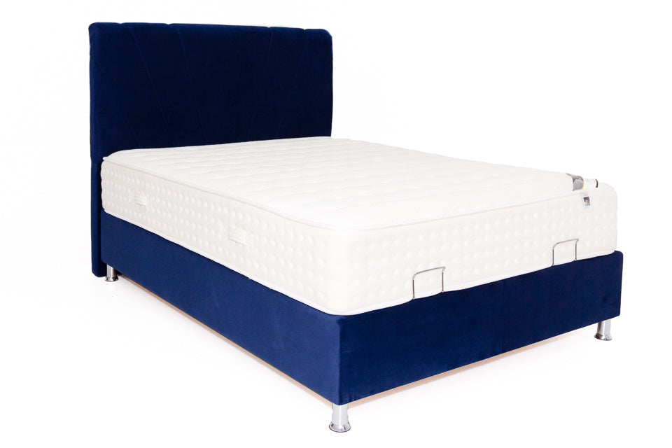 Veria - Blue Fabric 4Ft6In Double Bed Frame