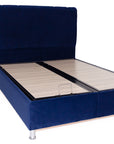 Veria - Blue Fabric 4Ft6In Double Bed Frame