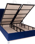 Veria - Blue Fabric 4Ft6In Double Bed Frame