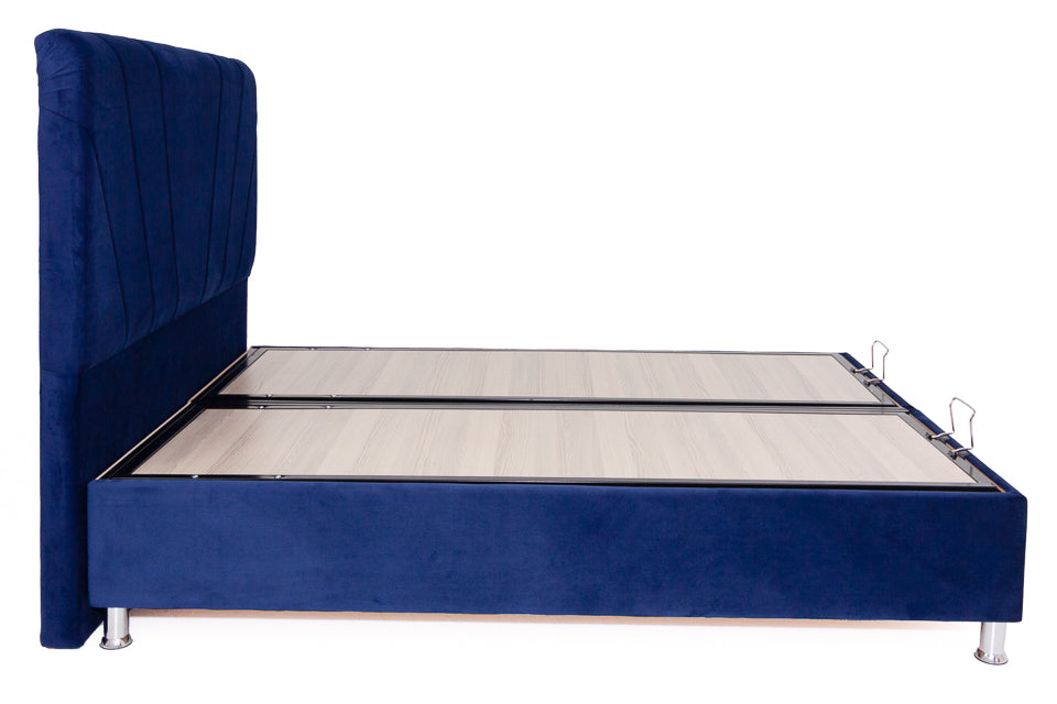 Veria - Blue Fabric 4Ft6In Double Bed Frame