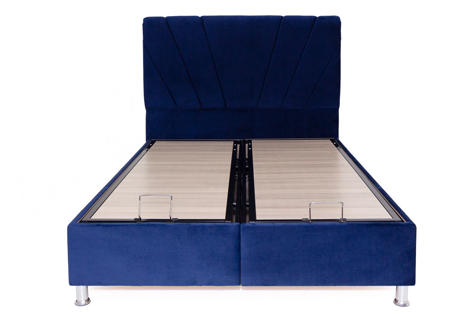 Veria - Blue Fabric 4Ft6In Double Bed Frame