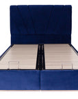 Veria - Blue Fabric 4Ft6In Double Bed Frame