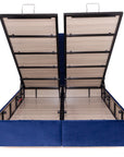 Veria - Blue Fabric 4Ft6In Double Bed Frame