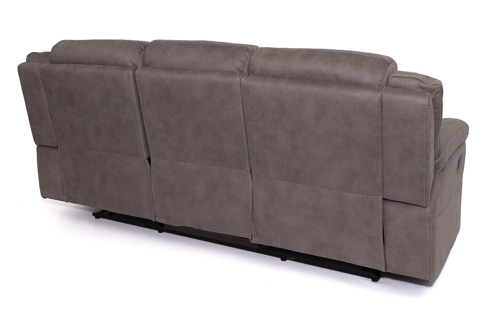 Yvette - Grey Fabric 3 Seater Recliner Sofa