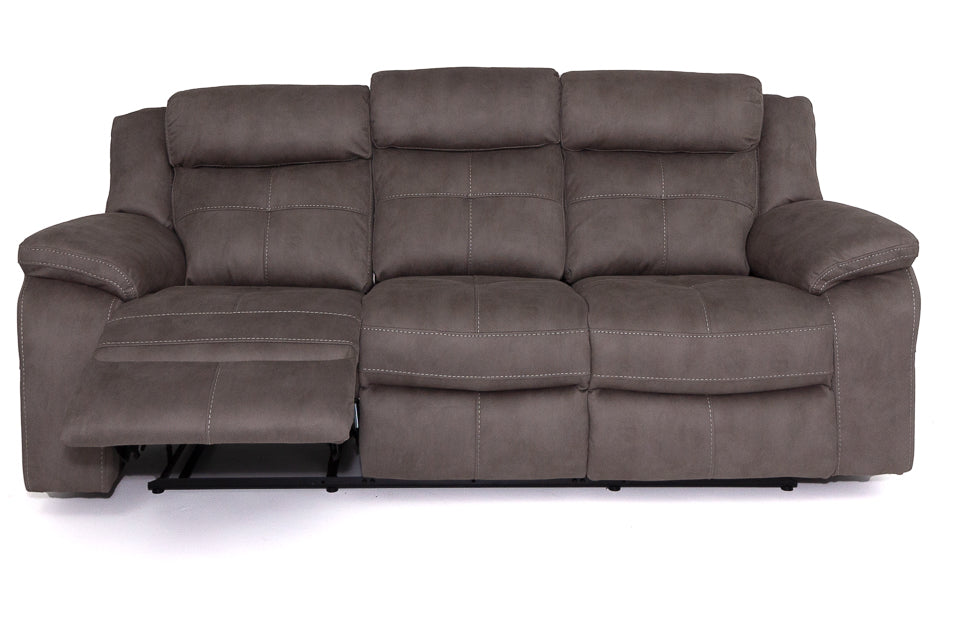 Yvette - Grey Fabric 3 Seater Recliner Sofa